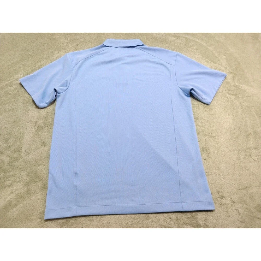 Nike Golf Polo Shirt Mens Sz L Light Blue Short Sleeve Dri-FIT Southwest Greens